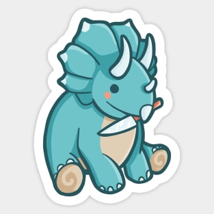 Cute but dangerous Triceratops, Dino, Dinosaur Sticker